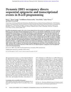 Genes Dev.-2018-Li-96-111-Dynamic EBF1 occupancy directs sequential epigenetic and transcriptional events in B-cell programming