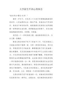 大学新生军训心得体会