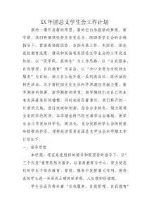 XX年团总支学生会工作计划