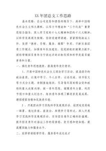XX年团总支工作思路