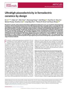 nmat.2018-Ultrahigh piezoelectricity in ferroelectric ceramics by design