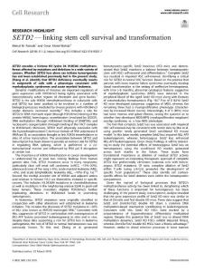 cr.2018-SETD2 — linking stem cell survival and transformation