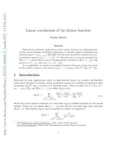 201701.06608v2 Linear correlations of the divisor function