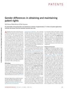 nbt.4120-Gender differences in obtaining and maintaining patent rights