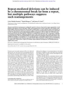 Genes Dev.-2018-Mendez-Dorantes-Repeat-mediated deletions can be induced by a chromosomal break far from a repeat, but multiple pathways suppress such rearrangements