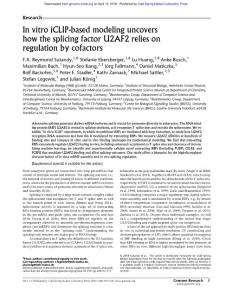 Genome Res.-2018-Sutandy-In vitro iCLIP-based modeling uncovers how the splicing factor U2AF2 relies on regulation by cofactors