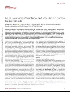 nbt.4127-An in vivo model of functional and vascularized human brain organoids