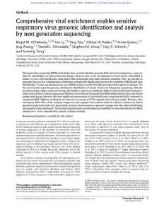 Genome Res.-2018-O´Flaherty-Comprehensive viral enrichment enables sensitive respiratory virus genomic identification and analysis by next generation sequencing