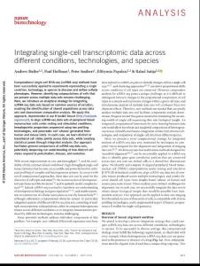 nbt.4096-Integrating single-cell transcriptomic data across different conditions, technologies, and species