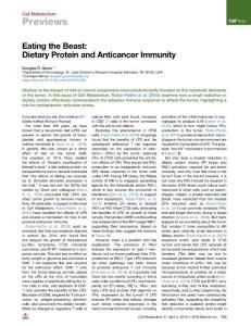 Eating-the-Beast--Dietary-Protein-and-Anticancer-Immunit_2018_Cell-Metabolis