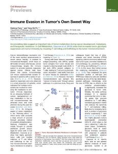 Immune-Evasion-in-Tumor-s-Own-Sweet-Way_2018_Cell-Metabolism