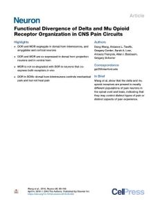 Functional-Divergence-of-Delta-and-Mu-Opioid-Receptor-Organization_2018_Neur
