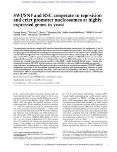 Genes Dev.-2018-Rawal-SWI:SNF and RSC cooperate to reposition and evict promoter nucleosomes at highly expressed genes in yeast