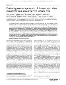 Genome Res.-2018-Tunstall-Evaluating recovery potential of the northern white rhinoceros from cryopreserved somatic cells