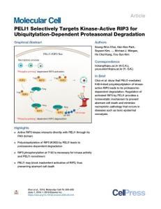 PELI1-Selectively-Targets-Kinase-Active-RIP3-for-Ubiquitylatio_2018_Molecula