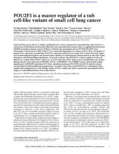 Genes Dev.-2018-Huang-POU2F3 is a master regulator of a tuft cell-like variant of small cell lung cancer