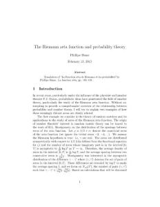 The Riemann zeta function and probability theory