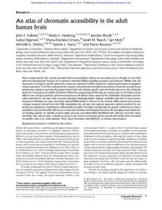 Genome Res.-2018-Fullard-An atlas of chromatin accessibility in the adult human brain