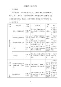 2007年培訓(xùn)計(jì)劃1