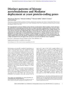Genes Dev.-2018-Bruzzone-Distinct patterns of histone acetyltransferase and Mediator deployment at yeast protein-coding genes