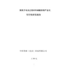 磷酸铁锂产业化项目可行性报告