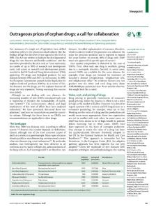 Outrageous-prices-of-orphan-drugs--a-call-for-collaboration_2018_The-Lancet