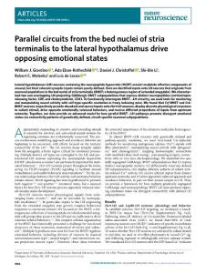nn.2018-Parallel circuits from the bed nuclei of stria terminalis to the lateral hypothalamus drive opposing emotional states