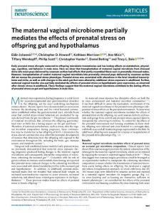 nn.2018-The maternal vaginal microbiome partially mediates the effects of prenatal stress on offspring gut and hypothalamus