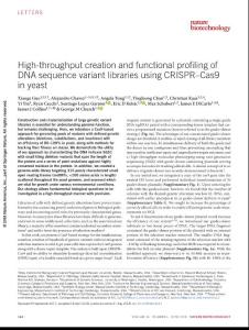 nbt.4147-High-throughput creation and functional profiling of DNA sequence variant libraries using CRISPR–Cas9 in yeast