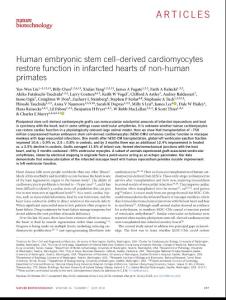 nbt.4162-Human embryonic stem cell–derived cardiomyocytes restore function in infarcted hearts of non-human primates