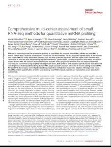 nbt.4183-Comprehensive multi-center assessment of small RNA-seq methods for quantitative miRNA profiling