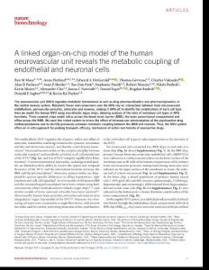 nbt.4226-A linked organ-on-chip model of the human neurovascular unit reveals the metabolic coupling of endothelial and neuronal cells
