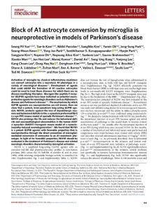 nm.2018-Block of A1 astrocyte conversion by microglia is neuroprotective in models of Parkinson’s disease