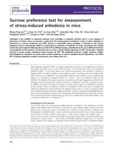 nprot.2018-Sucrose preference test for measurement of stress-induced anhedonia in mice