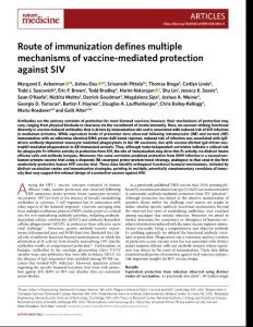 nm.2018-Route of immunization defines multiple mechanisms of vaccine-mediated protection against SIV