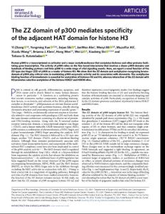 nsmb.2018-The ZZ domain of p300 mediates specificity of the adjacent HAT domain for histone H3