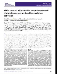 nsmb.2018-RNAs interact with BRD4 to promote enhanced chromatin engagement and transcription activation