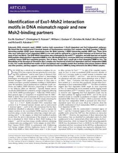 nsmb.2018-Identification of Exo1-Msh2 interaction motifs in DNA mismatch repair and new Msh2-binding partners