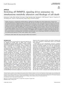 cr.2018-Switching off IMMP2L signaling drives senescence via simultaneous metabolic alteration and blockage of cell death
