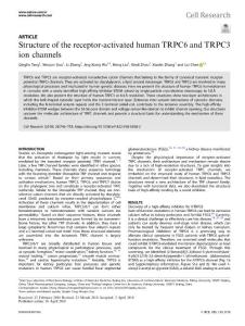 cr.2018-Structure of the receptor-activated human TRPC6 and TRPC3 ion channels