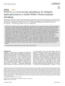 cr.2018-PTEN-L is a novel protein phosphatase for ubiquitin dephosphorylation to inhibit PINK1–Parkin-mediated mitophagy
