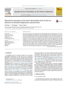 Theoretical estimation of the lower flammability limit of fuel-air mixtures at elevated temperatures and pressures