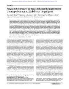 Genome Res.-2018-King- Polycomb repressive complex 1 shapes the nucleosome landscape but not accessibility at target genes