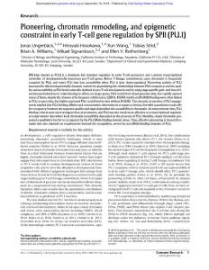 Genome Res.-2018-Ungerb鋍k-Pioneering, chromatin remodeling, and epigenetic constraint in early T-cell gene regulation by SPI1 (PU.1)