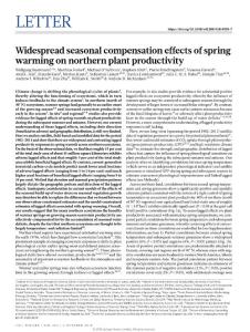 nature-2018-Widespread seasonal compensation effects of spring warming on northern plant productivity