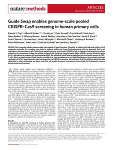 nmeth.2018-Guide Swap enables genome-scale pooled CRISPR–Cas9 screening in human primary cells