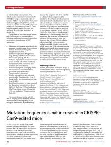 nmeth.2018-Mutation frequency is not increased in CRISPR–Cas9-edited mice