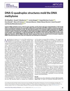 nsmb.2018-DNA G-quadruplex structures mold the DNA methylome