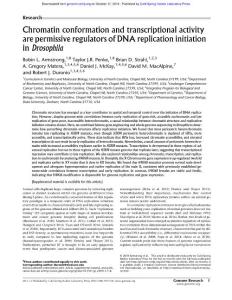 Genome Res.-2018-Armstrong-Chromatin conformation and transcriptional activity are permissive regulators of DNA replication initiation in Drosophila