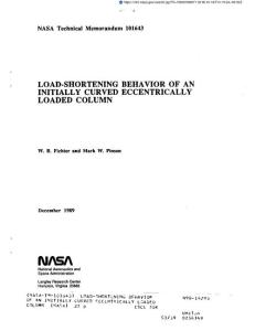 Load-shortening Behavior of An Initially Curved Ccentrically Loaded Column